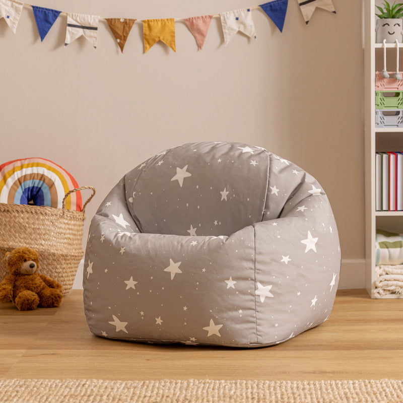 Kids Starry Skies Print Classic Bean Bag - Grey