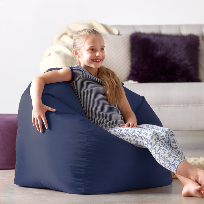 Teen Classic Bean Bag Chair, Indoor & Outdoor - Navy Blue