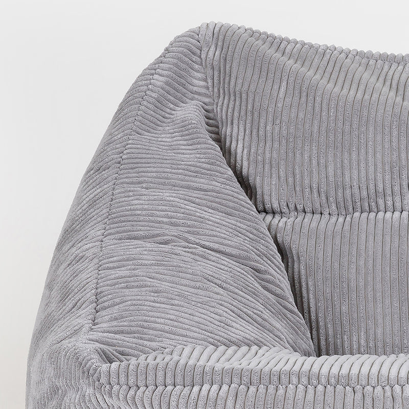 Natalia Cord Armchair Bean Bag - Grey