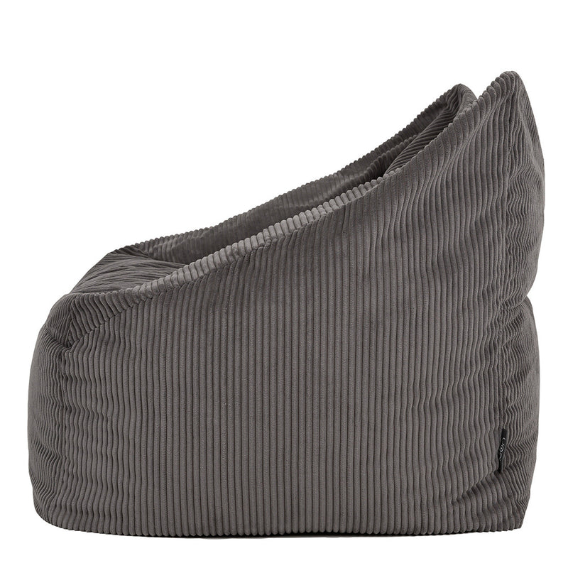 Natalia Cord Armchair Bean Bag - Charcoal Grey