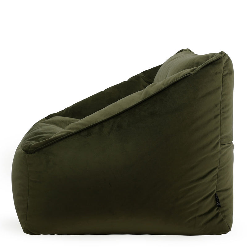 Natalia Velvet Armchair Bean Bag - Olive