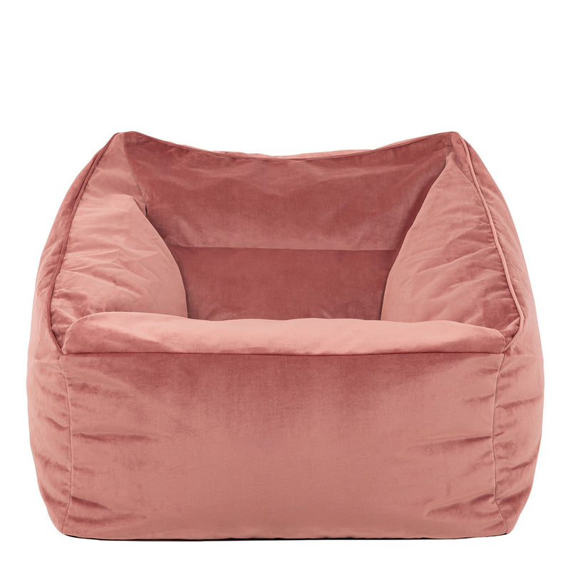 Natalia Velvet Armchair Bean Bag - Pink