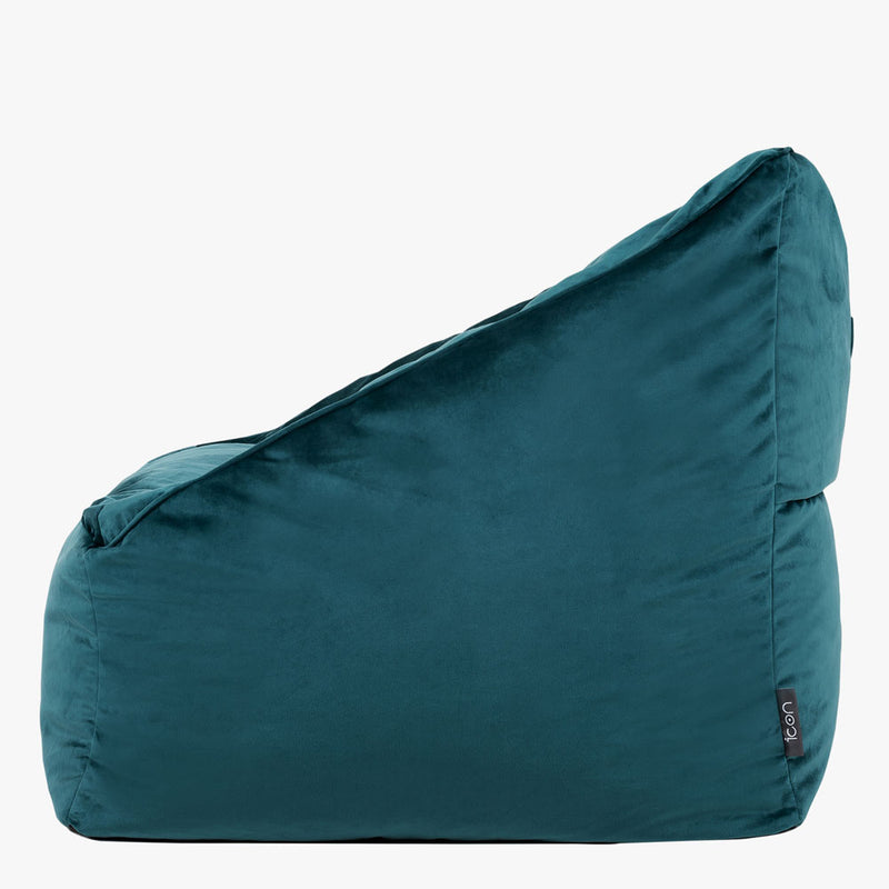 Natalia Velvet Armchair Bean Bag - Teal