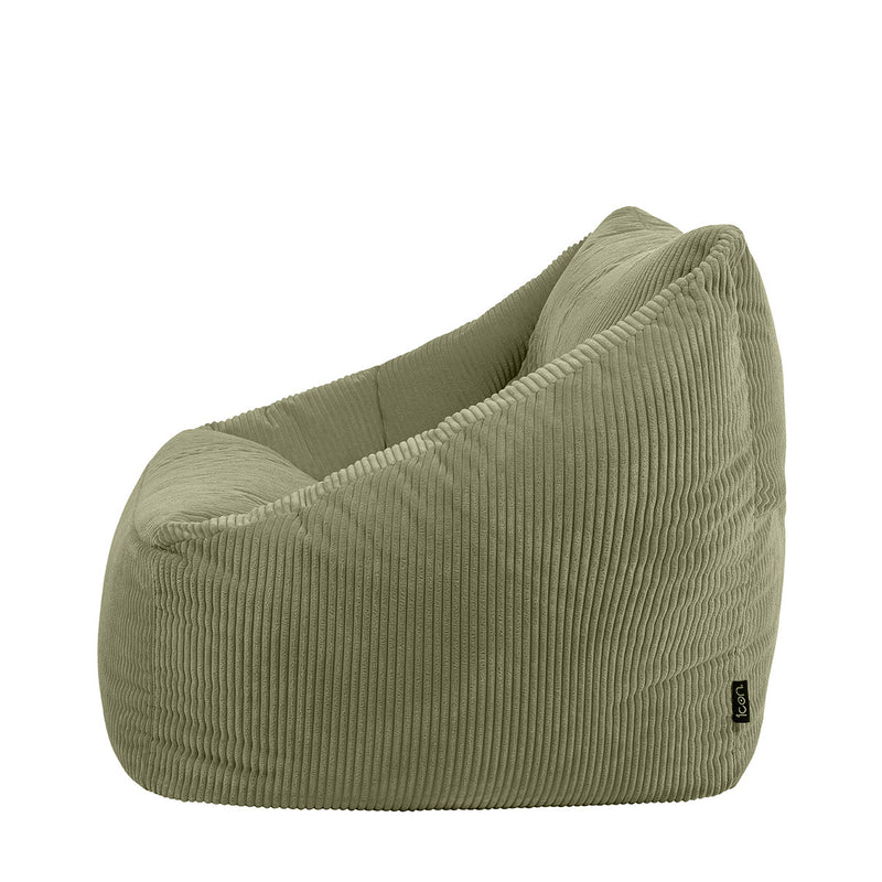 Natalia Cord Armchair Bean Bag - Green