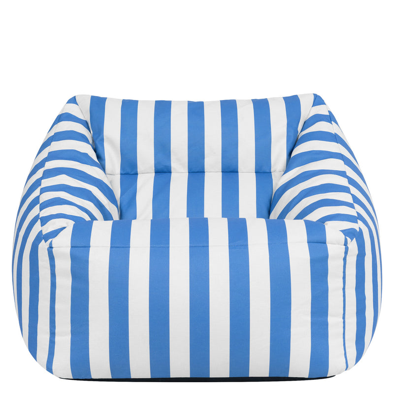 Natalia Indoor Outdoor Striped Woven Armchair Bean Bag - Blue