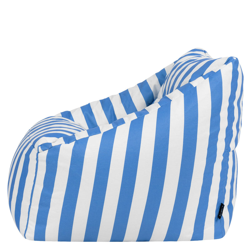 Natalia Indoor Outdoor Striped Woven Armchair Bean Bag - Blue