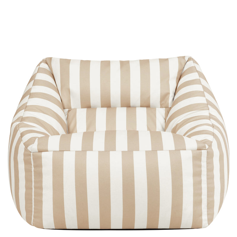 Natalia Indoor Outdoor Striped Woven Armchair Bean Bag - Taupe