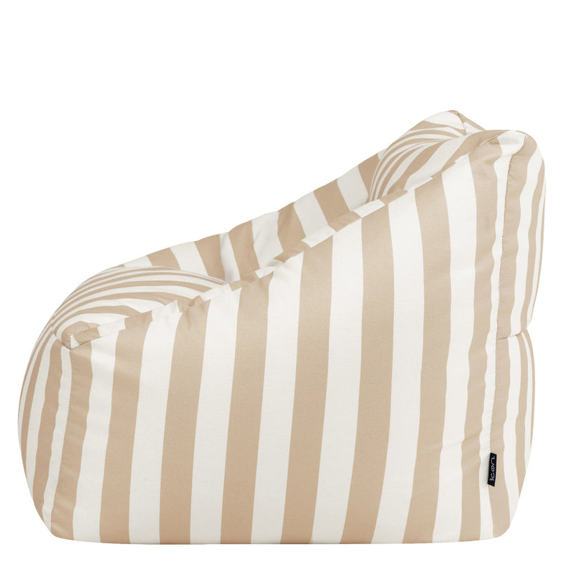 Natalia Indoor Outdoor Striped Woven Armchair Bean Bag - Taupe