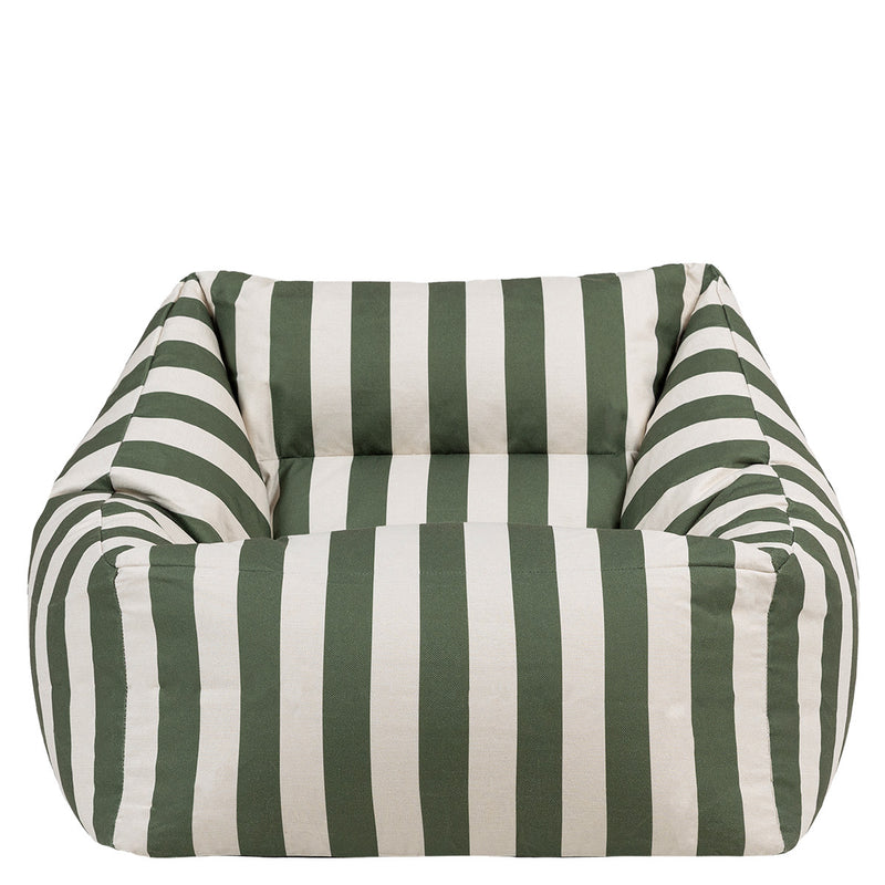 Natalia Striped Woven Armchair Bean Bag - Sage Green