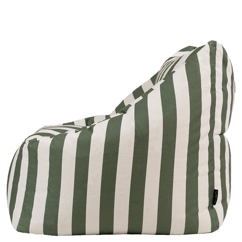 Natalia Striped Woven Armchair Bean Bag - Sage Green