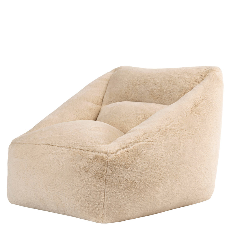 Natalia Faux Luxe Fur Armchair Bean Bag - Natural