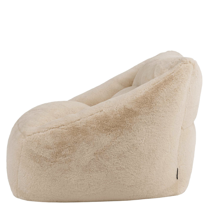 Natalia Faux Luxe Fur Armchair Bean Bag - Natural