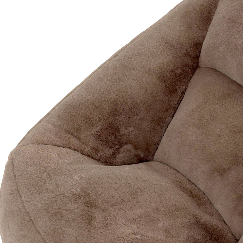 Natalia Faux Luxe Fur Armchair Bean Bag - Mocha Brown