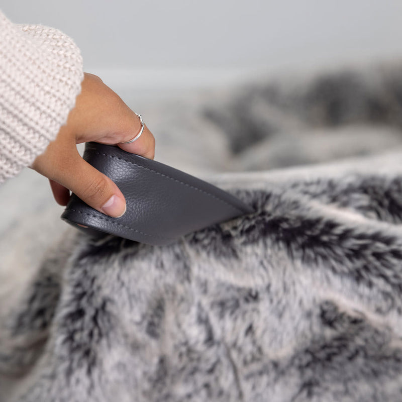 Faux Fur Cocoon Bean Bag - Grey