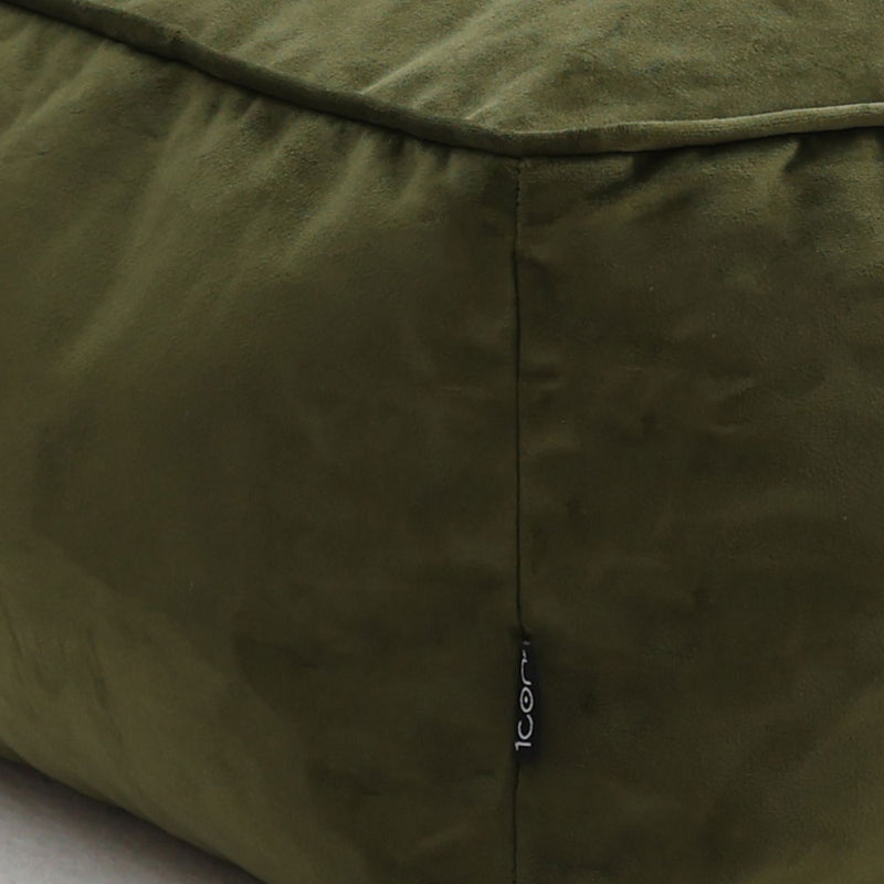 Amara Velvet Square Footstool - Olive