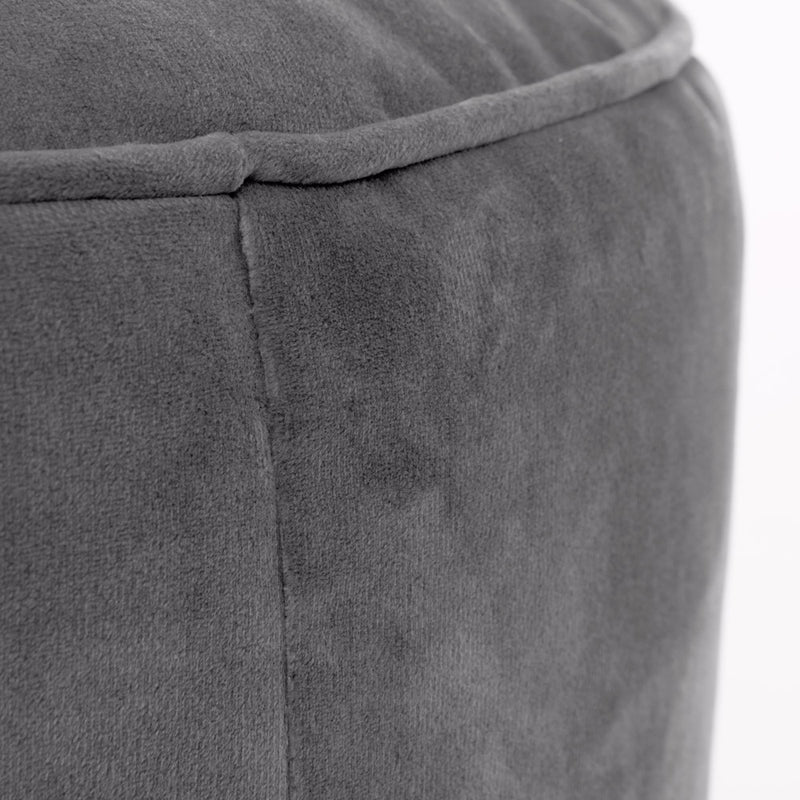Milano Velvet Pouffe Footstool - Charcoal Grey