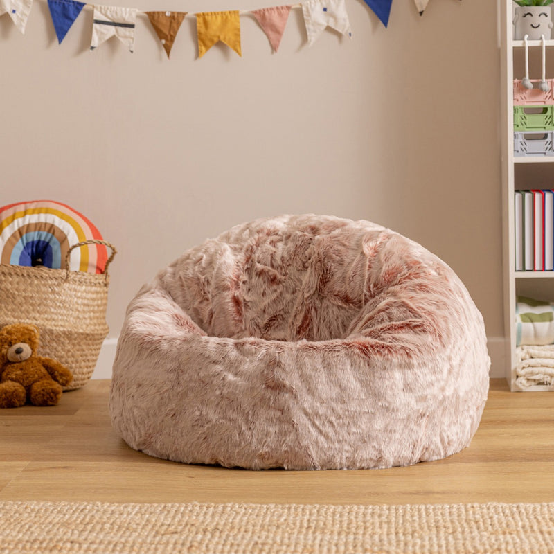 Kids Kingston Luxury Faux Fur Classic Bean Bag - Pink