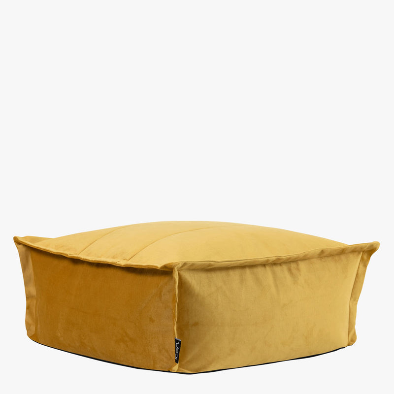 Vita Velvet Footstool - Ochre Yellow