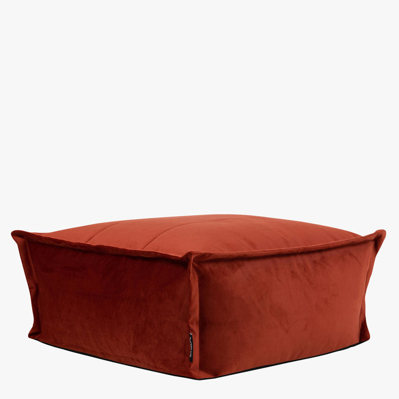 Vita Velvet Footstool - Terracotta