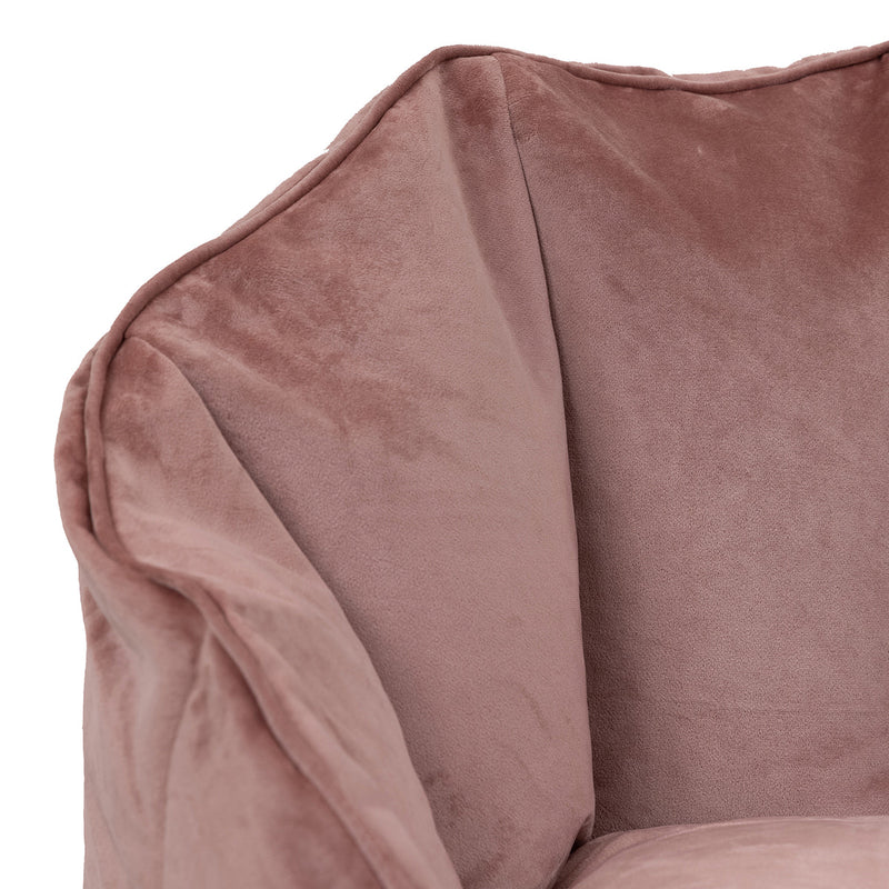 Sirena Velvet Bean Bag Accent Chair - Pink