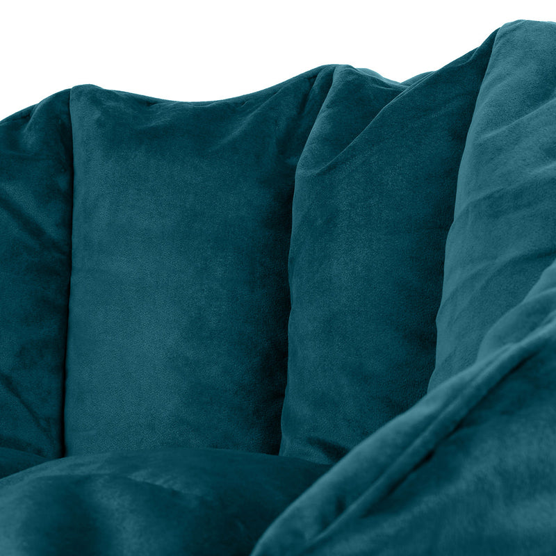 Sirena Velvet Bean Bag Accent Chair - Teal