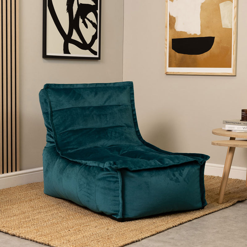 Dolce Velvet Lounger Bean Bag - Teal