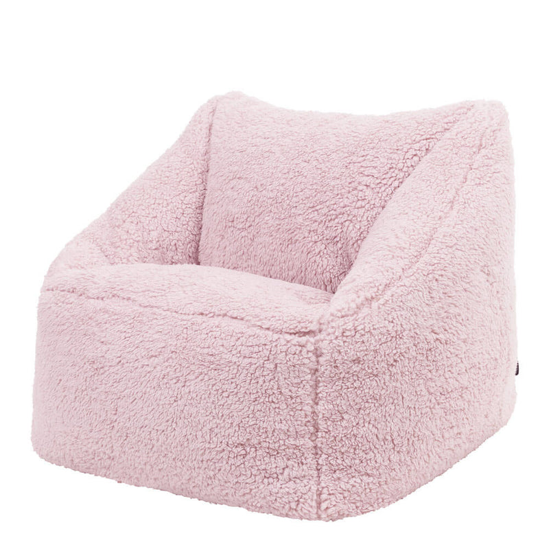 Kids Natalia Teddy Fleece Armchair Bean Bag - Pink