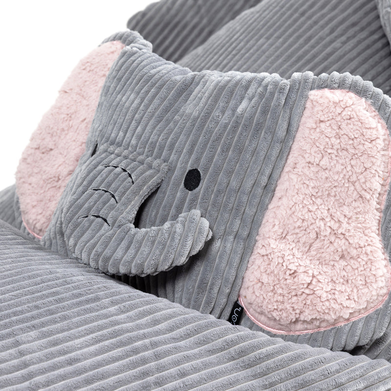 Kids Animal Friends Lounger Bean Bag - Grey