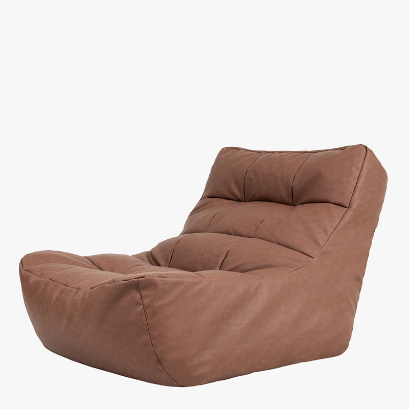 Lorenzo Faux Leather Lounger Bean Bag - Brown