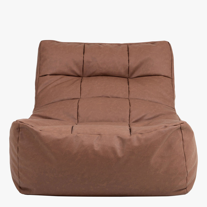 Lorenzo Faux Leather Lounger Bean Bag - Brown
